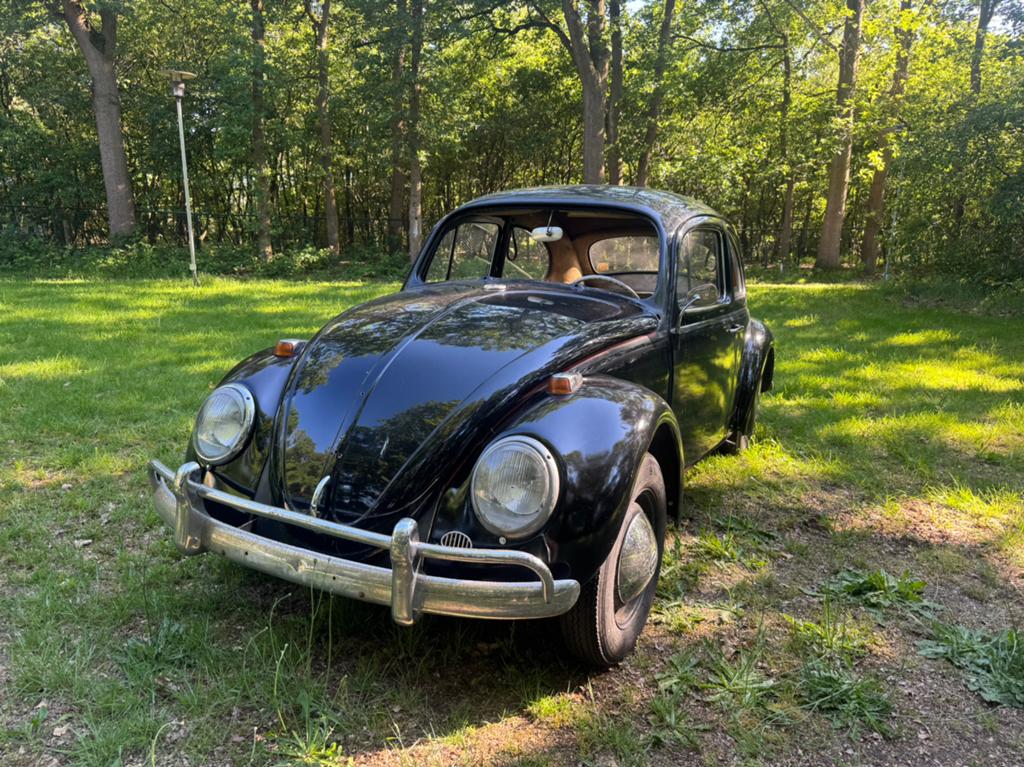 Volkswagen kever 1958, Achterwielaandrijving, Volkswagen, Leder en Stof, Zwart