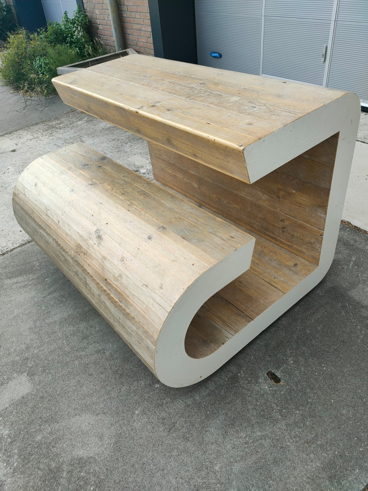 Houten bank, op maat gemaakt van steigerhout one off a kind, Ophalen, Hout, Wandkapstok