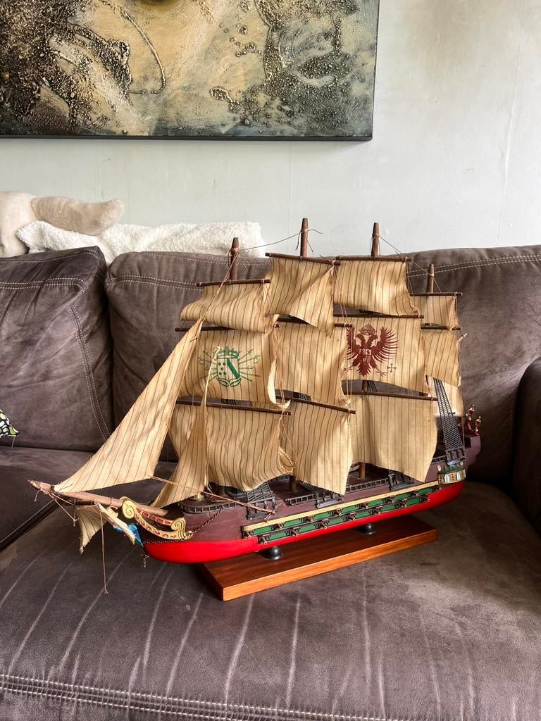 Houten Model Spaans Galjoen. 16e of 17e Eeuw., Hobby en Vrije tijd, Modelbouw | Boten en Schepen, Ophalen, Gebruikt, Overige merken