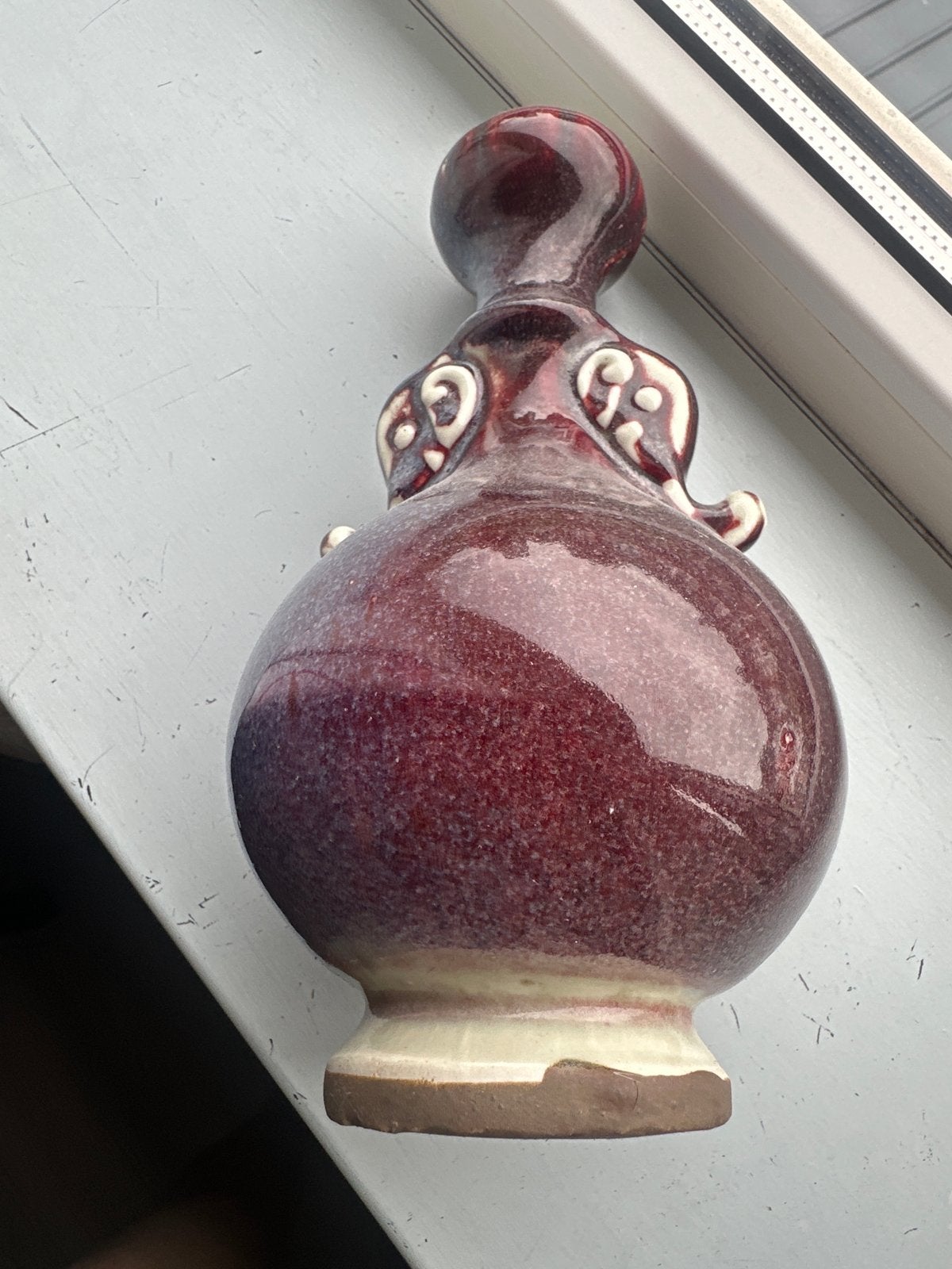 Antieke Chinese vaas met aubergine glazuur, Ophalen of Verzenden
