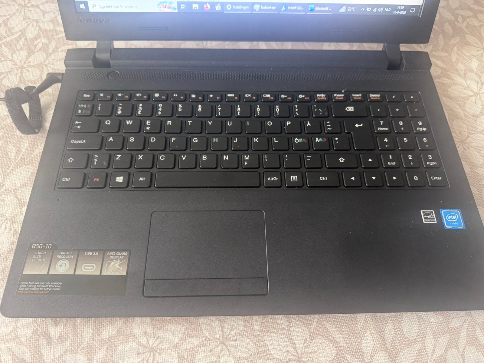 laptop lenovo B50-10 win 10 edu 8gb ram, 2 tot 3 Ghz, 8 GB, Ophalen of Verzenden, Zo goed als nieuw