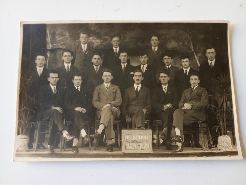 Fotokaart Glanerbrug Toneelvereniging Dilettant 1929, Ophalen of Verzenden, 1920 tot 1940, Ongelopen, Overijssel