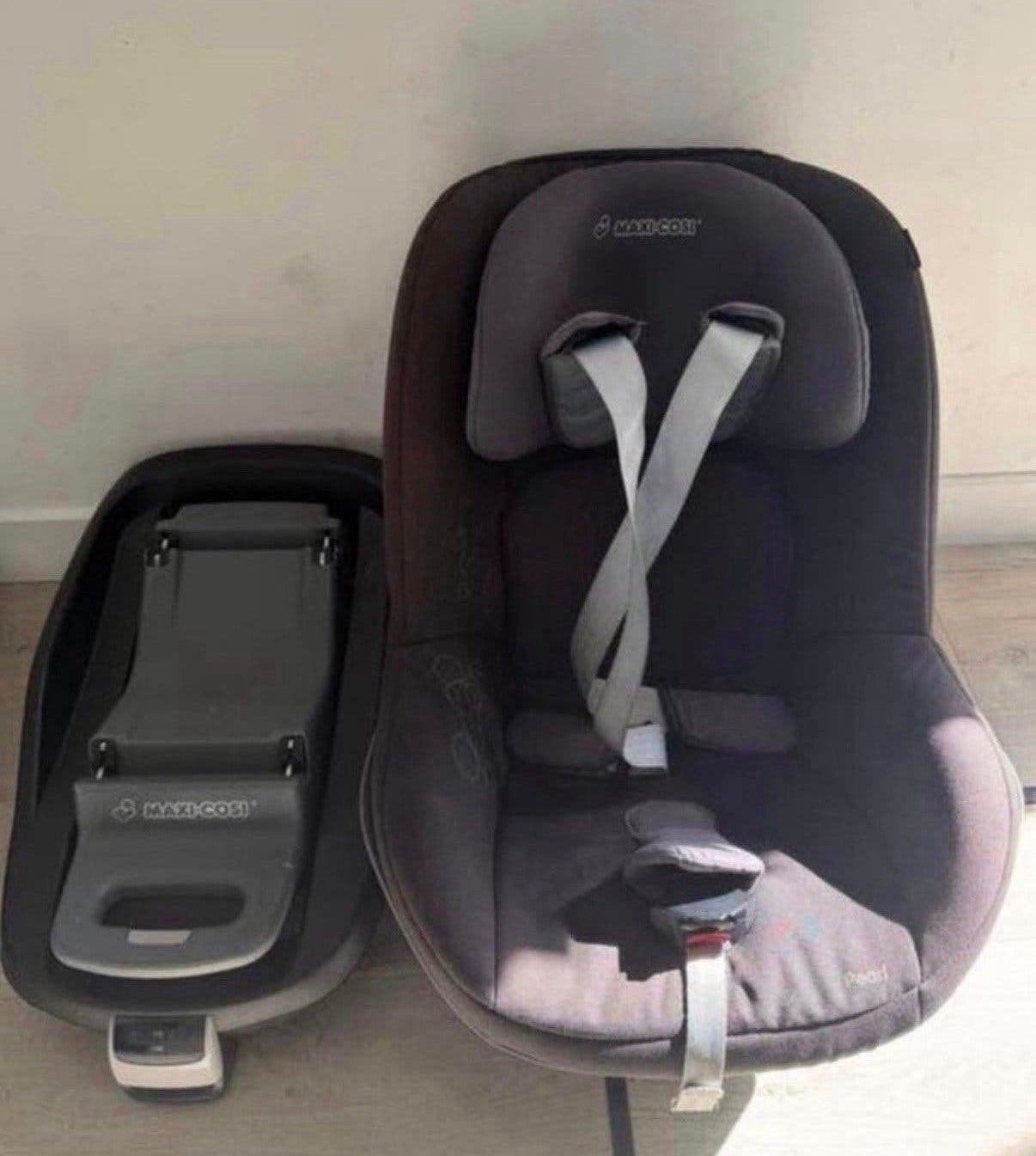 Maxi-Cosi autostoel met FamilyFix base - Grijs, Ophalen, Gebruikt, 0 t/m 18 kg, Zijbescherming