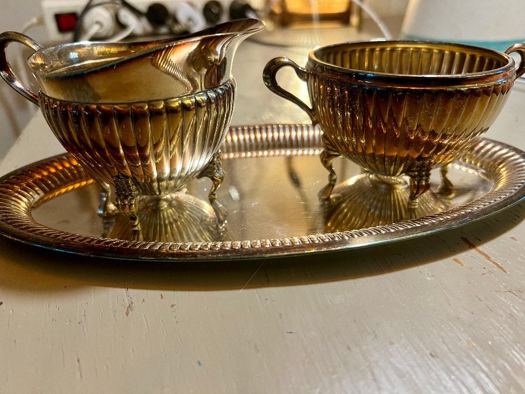 Antiek Empire art deco nouveau roomstel set WMF verzilverd, Ophalen of Verzenden, Zilver