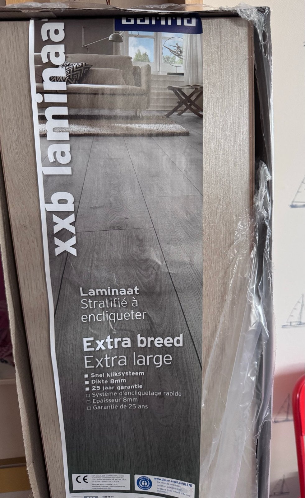 Laminaat eiken beige extra breed ( 6 planken), Ophalen, Nieuw, Beige, Laminaat
