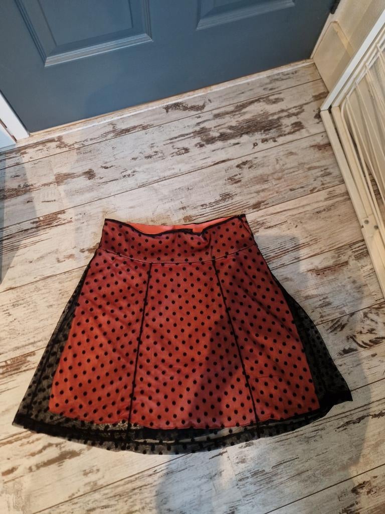 Rokje polkadot King Louie mt M, Ophalen of Verzenden, Zo goed als nieuw, Zwart, Boven de knie