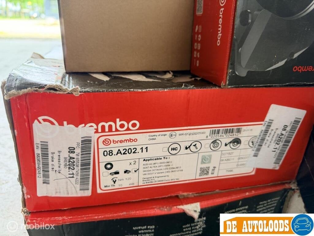 BREMBO Remschijven VAG VW Golf GTI/R | Audi S3 TT Seat Cupra, Auto-onderdelen, Remmen en Aandrijving, Nieuw, Ophalen of Verzenden