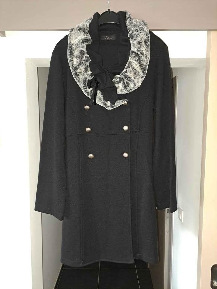 Signe Nature Gebreide Jas met Speciale Kraag, XL (ook L), Kleding | Dames, Truien en Vesten, Signe Nature, Zwart, Maat 46/48 (XL) of groter