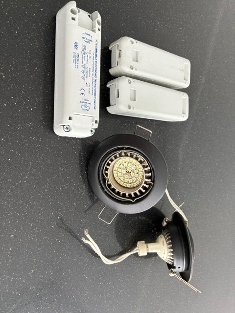 31 x Philips CorePro inbouw LEDspot 12 V + 3 transformatoren, Kunststof, Gebruikt, Overige merken, GU5.3