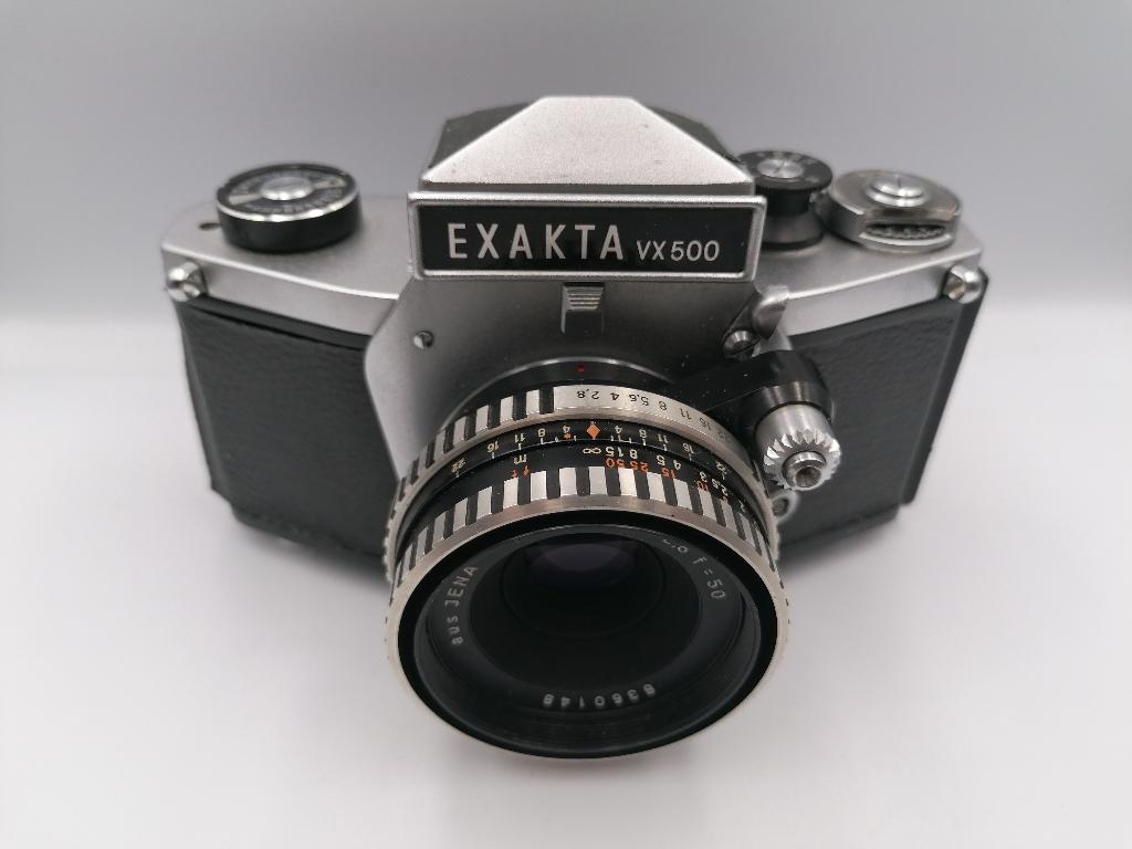 Ihagee Exakta VX500 vintage analog camera + Aus Jena 50mm f2, Audio, Tv en Foto, Fotocamera's Analoog, Ophalen of Verzenden, Gebruikt