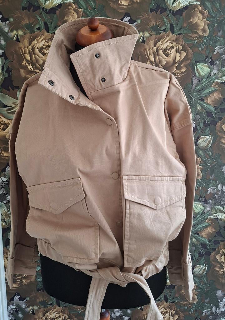 Trendy bomber Parka zomer jas beige bruin maat 48 nieuw, Bonprix, Beige, Maat 46/48 (XL) of groter, Nieuw