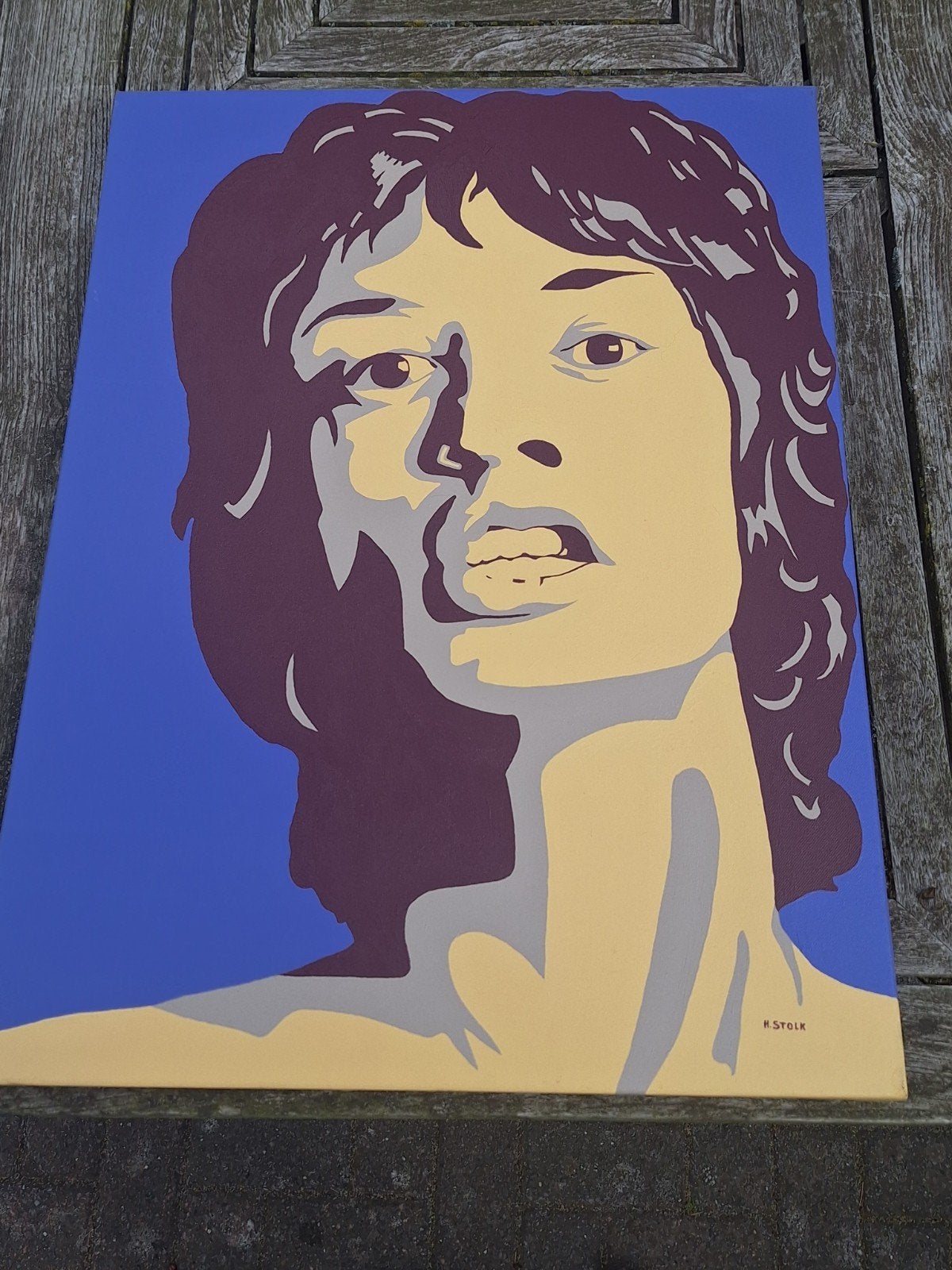 Pop-art schilderij van Mick Jagger - H. Stolk, Ophalen of Verzenden