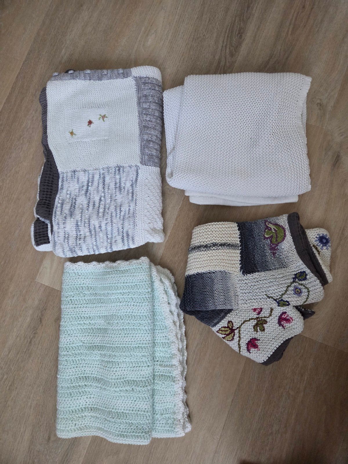Set van 4 babydekens: handgemaakt, katoen, Ophalen of Verzenden, Jongetje of Meisje, Deken of Dekbed