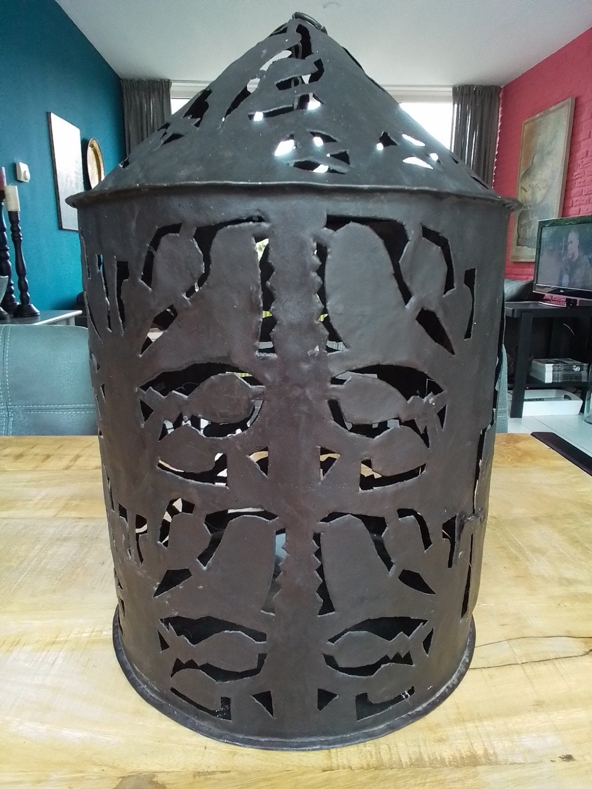 Lamp/windlicht/kandelaar, Ophalen of Verzenden, Zwart, Kandelaar
