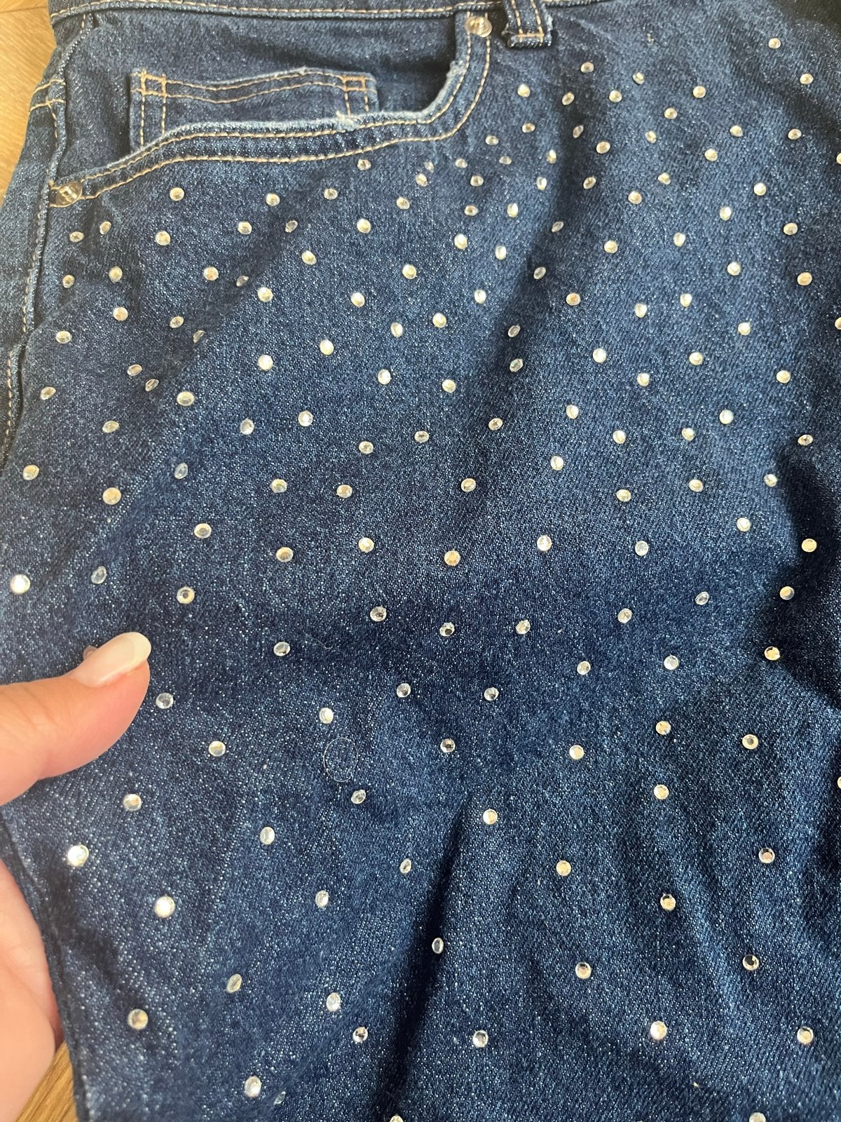 Bonprix Jeans met Strass Steentjes - Maat 46, Kleding | Dames, Ophalen of Verzenden, Zo goed als nieuw, Blauw, Overige jeansmaten