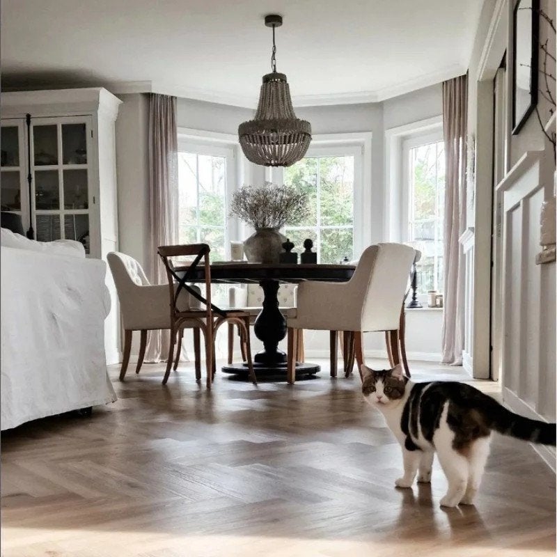 Houten kralen lamp kralenlamp Light & Living kroonluchter, Ophalen of Verzenden, Gebruikt, Hout, E27 (groot)