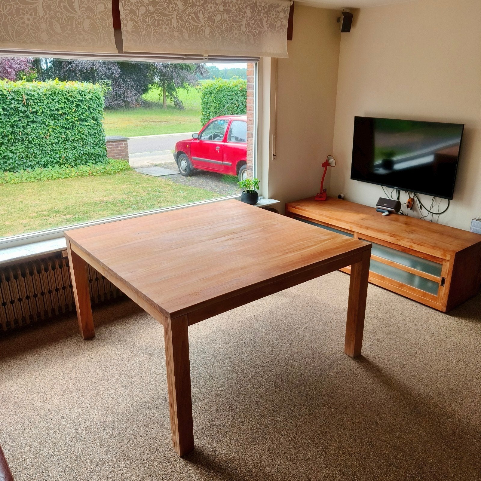Deugdelijke kwaliteitsvolle vol houten teak tafel, Ophalen