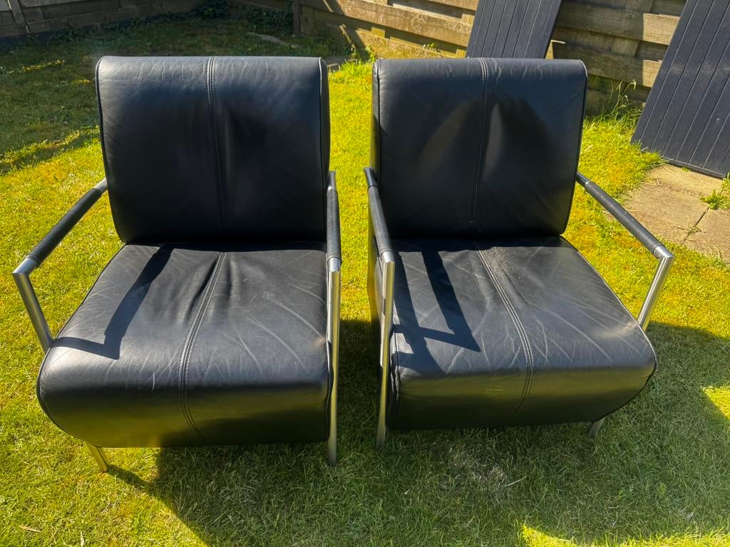 Stoelen, Ophalen, Gebruikt, Twee, Zwart