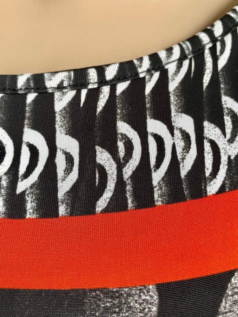 K122 Save the Queen maat 36=S jurk jurkje wit/zwart/oranje, Oranje, Zo goed als nieuw, Maat 36 (S), Onder de knie