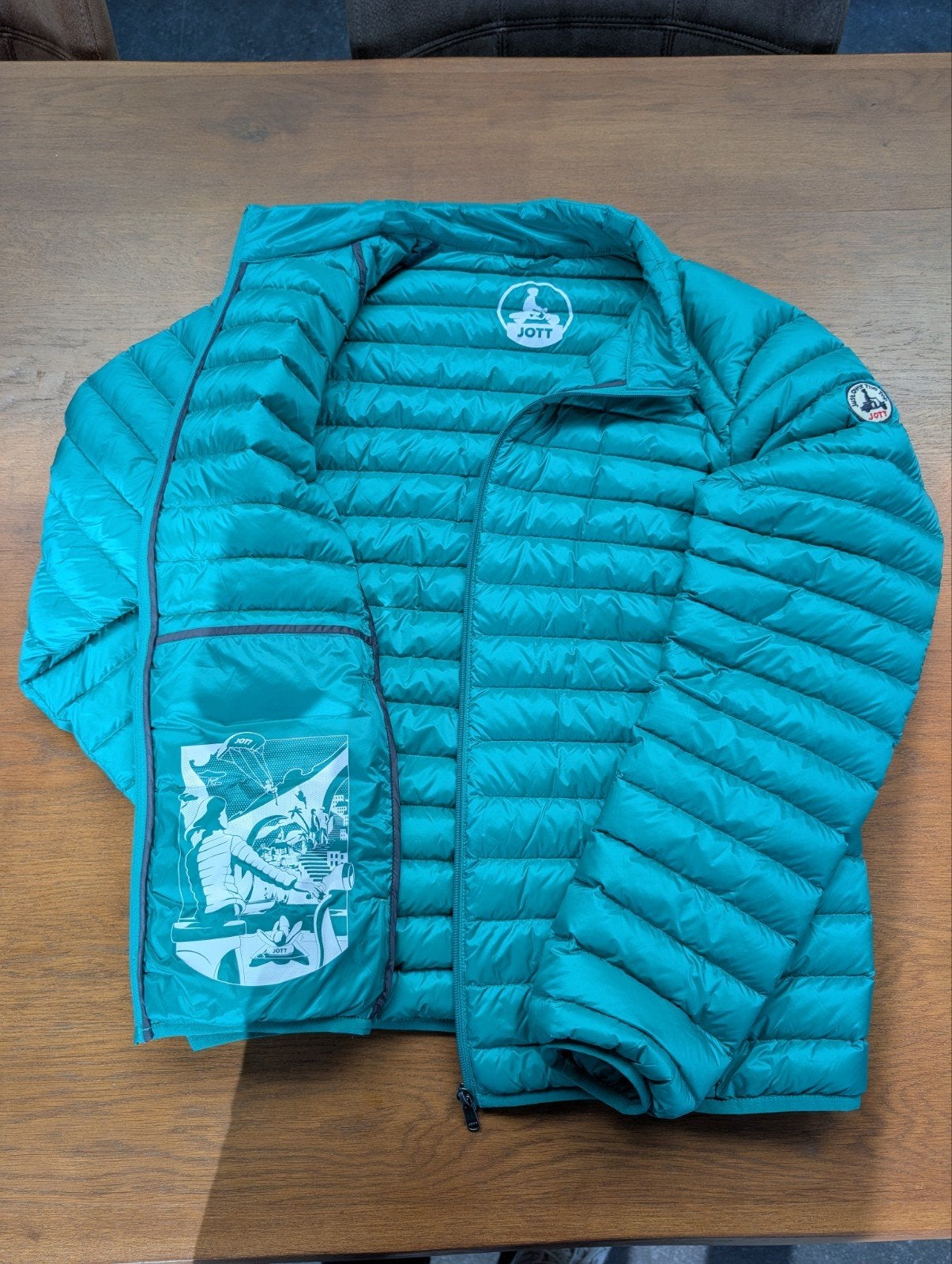 JOTT Jas XL - Lichtgewicht en Opvouwbaar, Ophalen of Verzenden, Zo goed als nieuw, Blauw