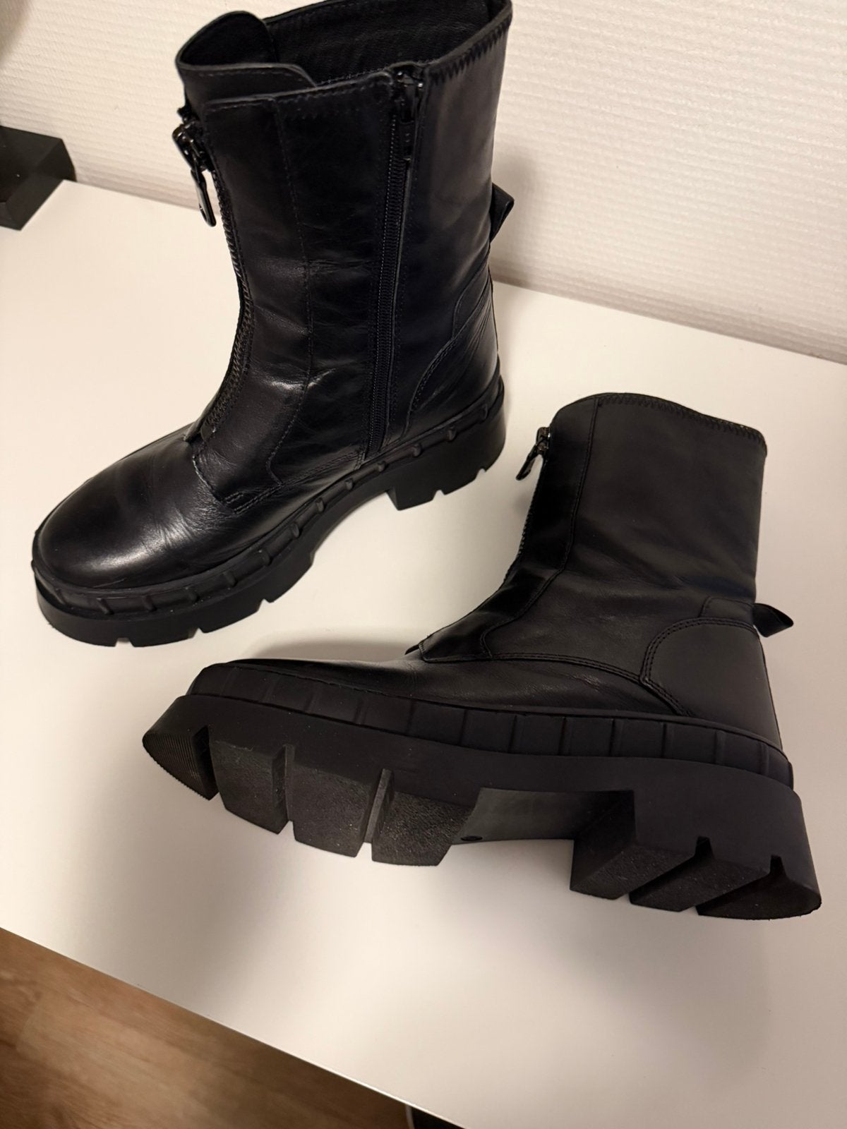 PS Poelman grove stoere  laarzen zwart  maat 41 leer izgs, Ophalen of Verzenden, Zo goed als nieuw, Zwart