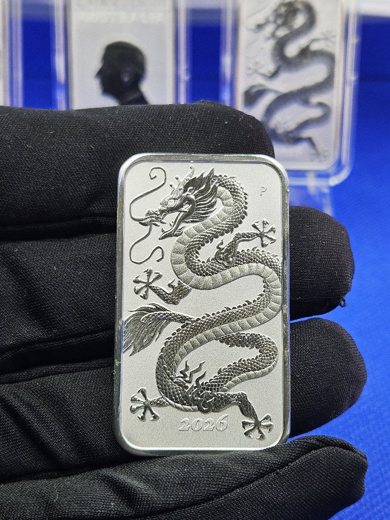 (11114X) NIEUW...AUSTRALIA  RECTANGLE DRAGON 2026 ONE OUNCE, Postzegels en Munten, Munten | Oceanië, Ophalen of Verzenden, Losse munt