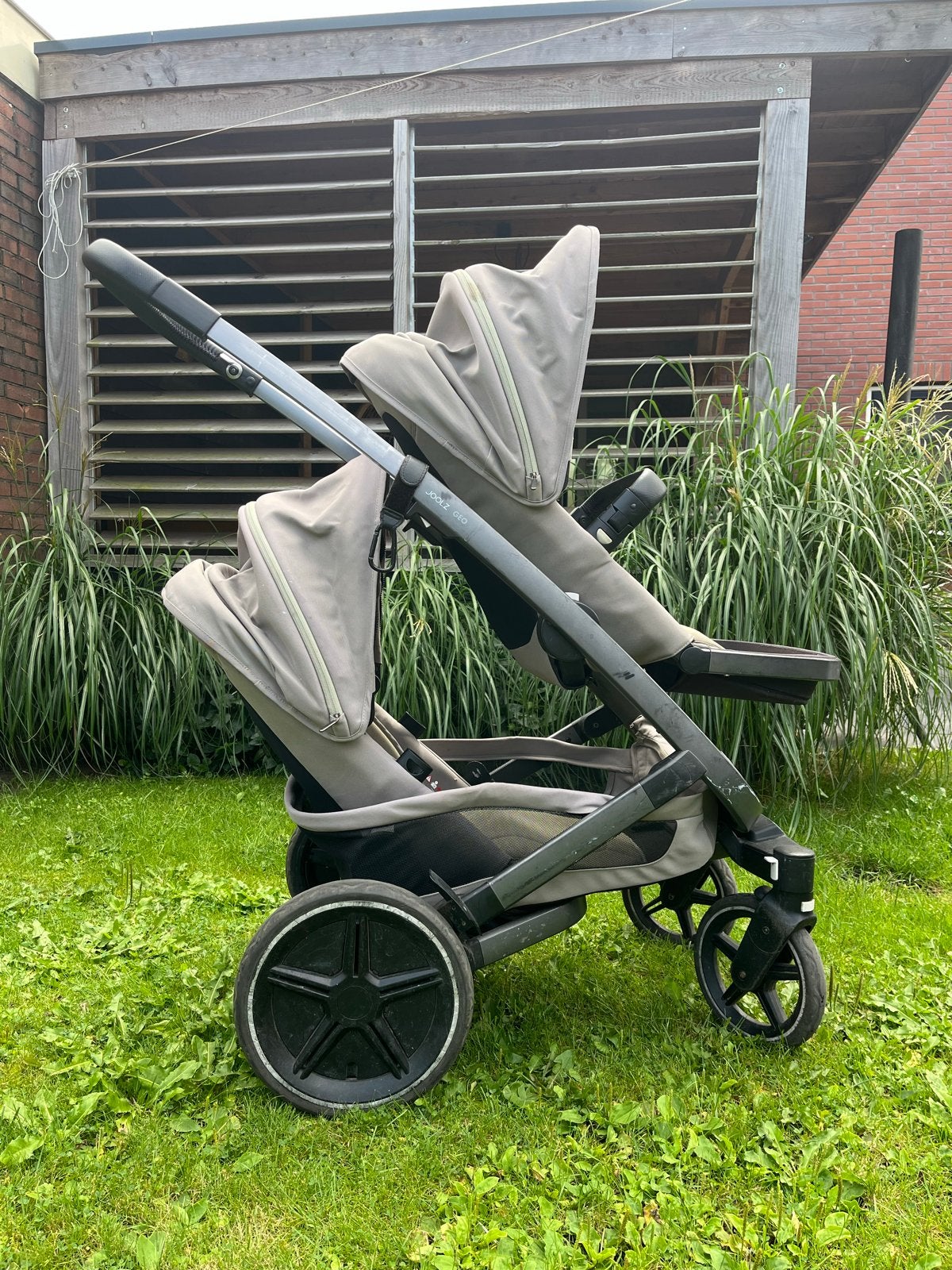 Joolz Geo 3 Duo kinderwagen - Sage Green, Gebruikt, Duowagen, Combiwagen, Ophalen
