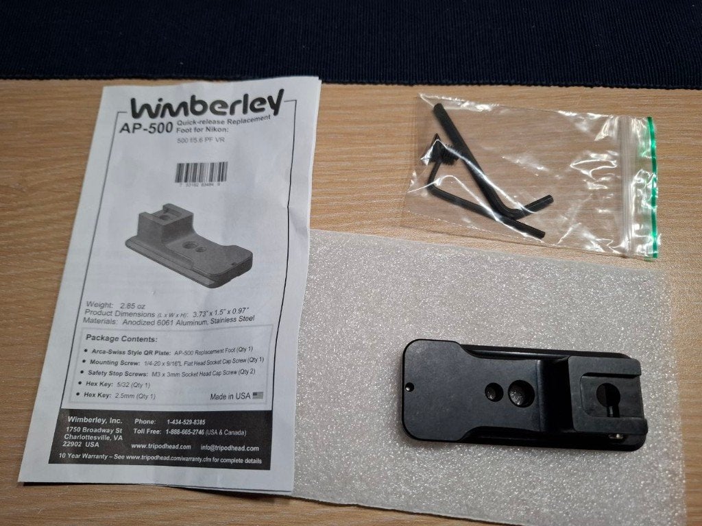 Wimberley AP-500 voet voor Nikon 500 F5.6 PF VR, Ophalen of Verzenden, Zo goed als nieuw, Toebehoren