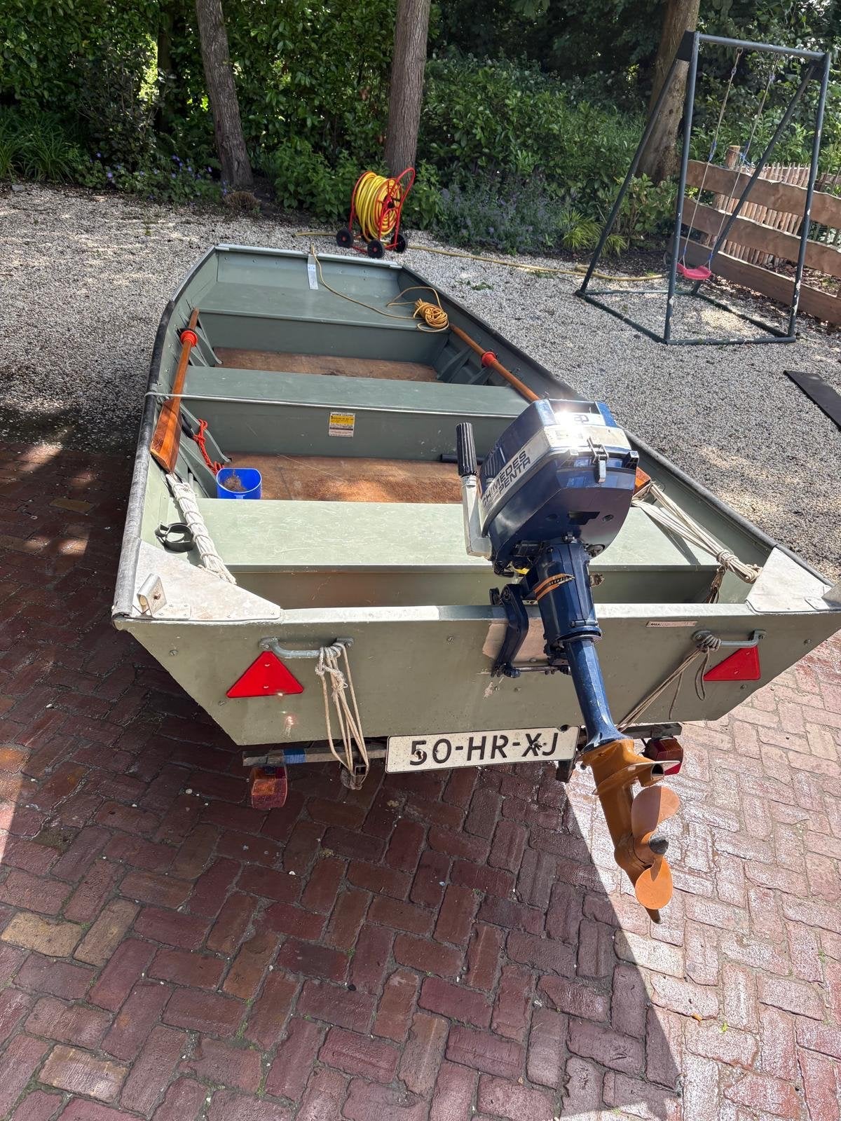 Monark Aluminium Visboot met Trailer, Ophalen, Overige merken, Gebruikt, Tot 10 pk