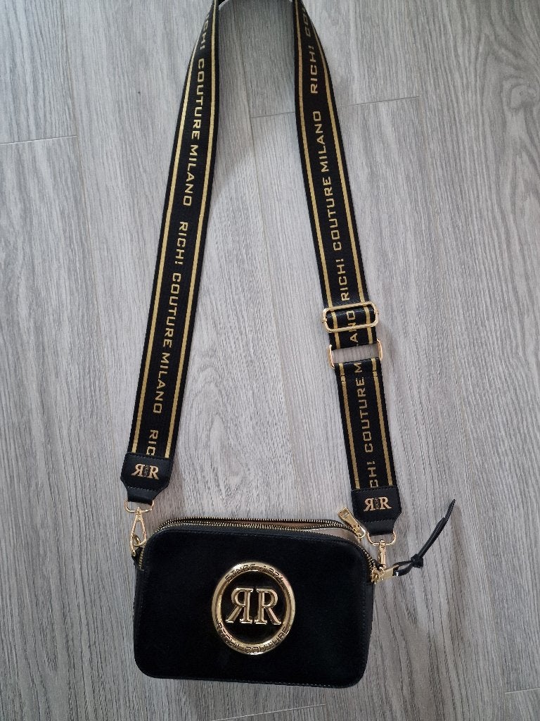 Zwart gouden schoudertas rich couture milano nieuw, Ophalen of Verzenden, Nieuw, Zwart