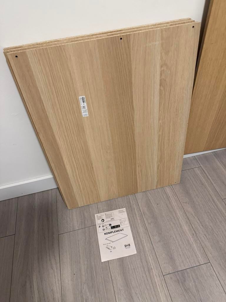 Komplement planken eikenlook, Huis en Inrichting, Kasten | Kledingkasten, Ophalen, 50 tot 100 cm, Zo goed als nieuw, Minder dan 100 cm