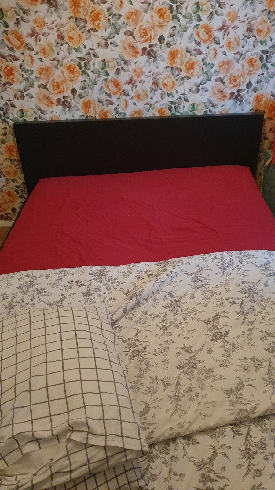 IKEA MALM bed 140x200 zwartbruin met lattenbodem, Ophalen, Gebruikt, Zwart, Tweepersoons