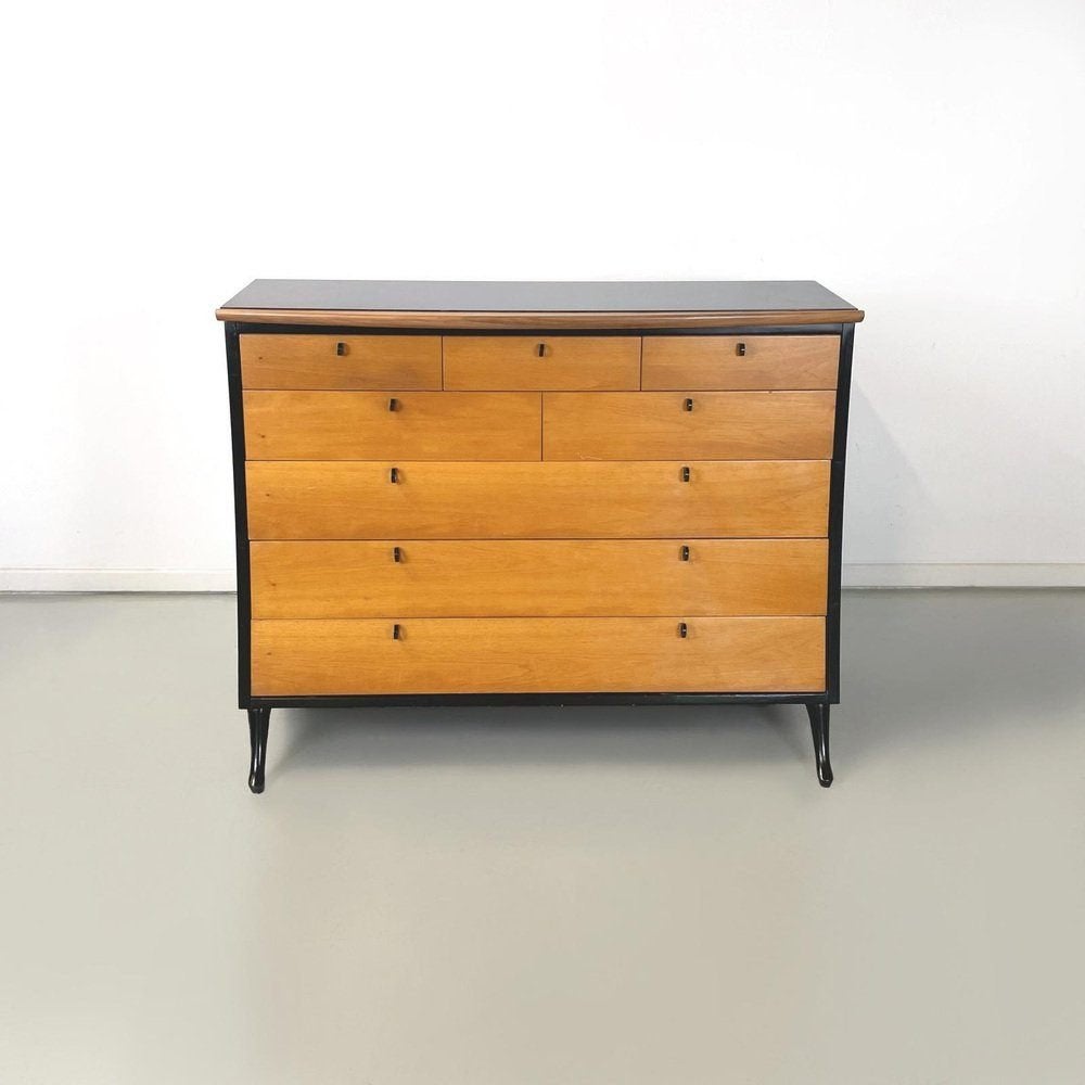 Umberto Asnago voor Giorgetti jaren 80 – brede ladekast, Huis en Inrichting, Kasten | Ladekasten, 100 tot 150 cm, 5 laden of meer