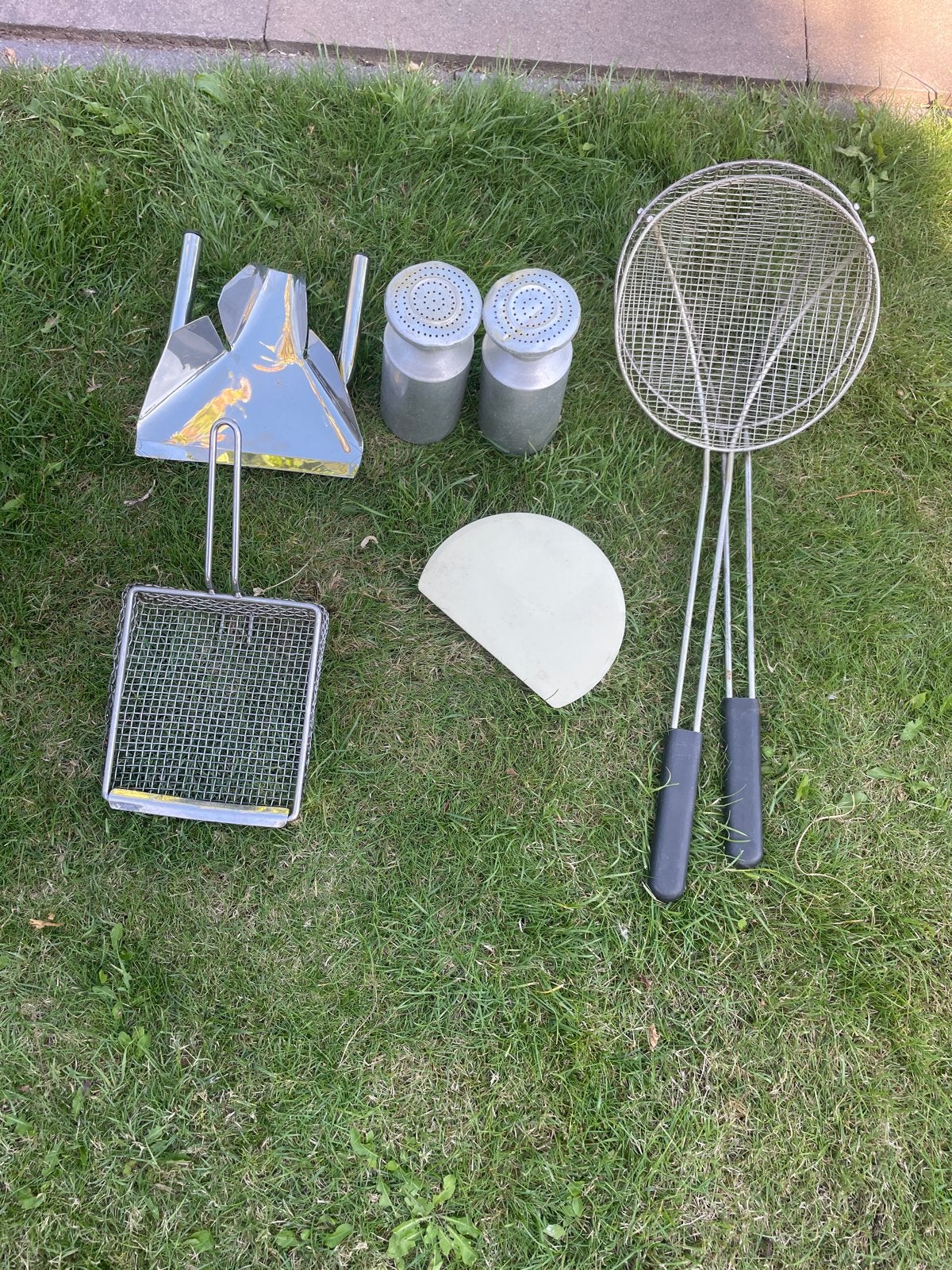 Te koop frietschep set, Huis en Inrichting, Zilver, Ophalen of Verzenden, Metaal, Overige merken