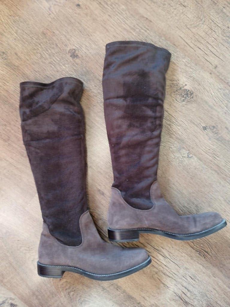 Nieuwe hoge bruin suede leren laarzen van Ecco, maat 39, Bruin, Nieuw, Ophalen of Verzenden, Hoge laarzen