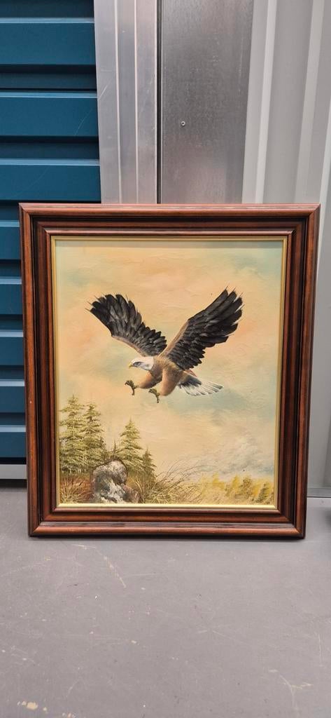 Schilderij van een arend in vlucht, Ophalen