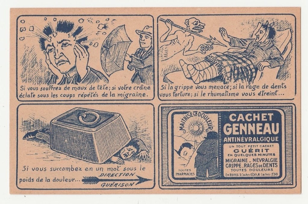 Reclame.  Cachet Genneau.  Medicijnen., Verzenden, Voor 1920, Ongelopen, Overige thema's