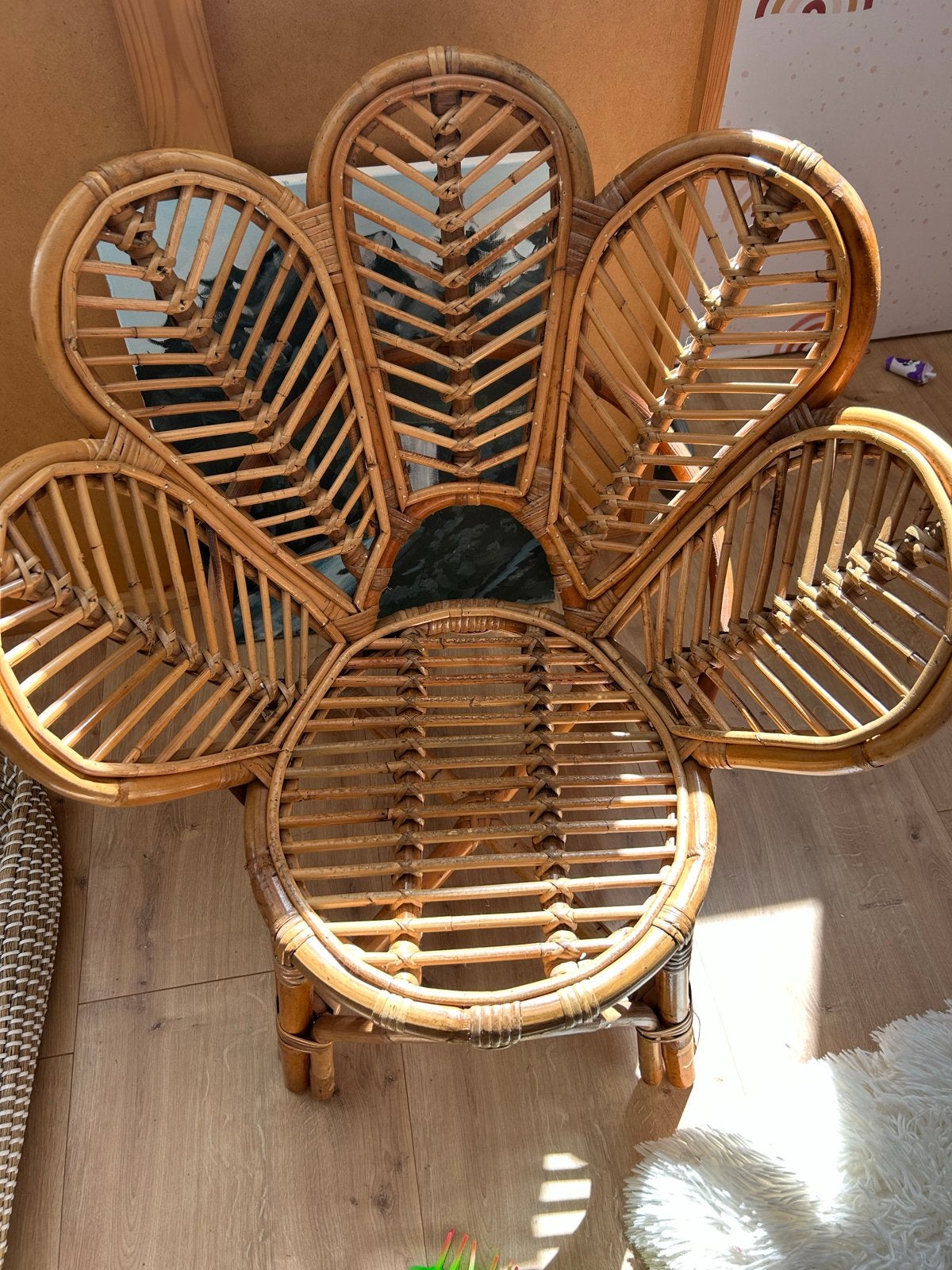 Rotan stoeltje, Huis en Inrichting, Ophalen, Bruin, Riet of Rotan, Zo goed als nieuw