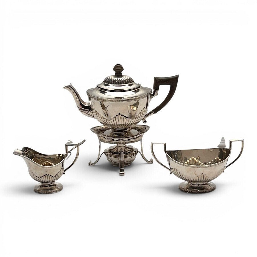 Vijfdelig zilveren theeserviesje, van Kempen 1886, Ophalen of Verzenden, Zilver