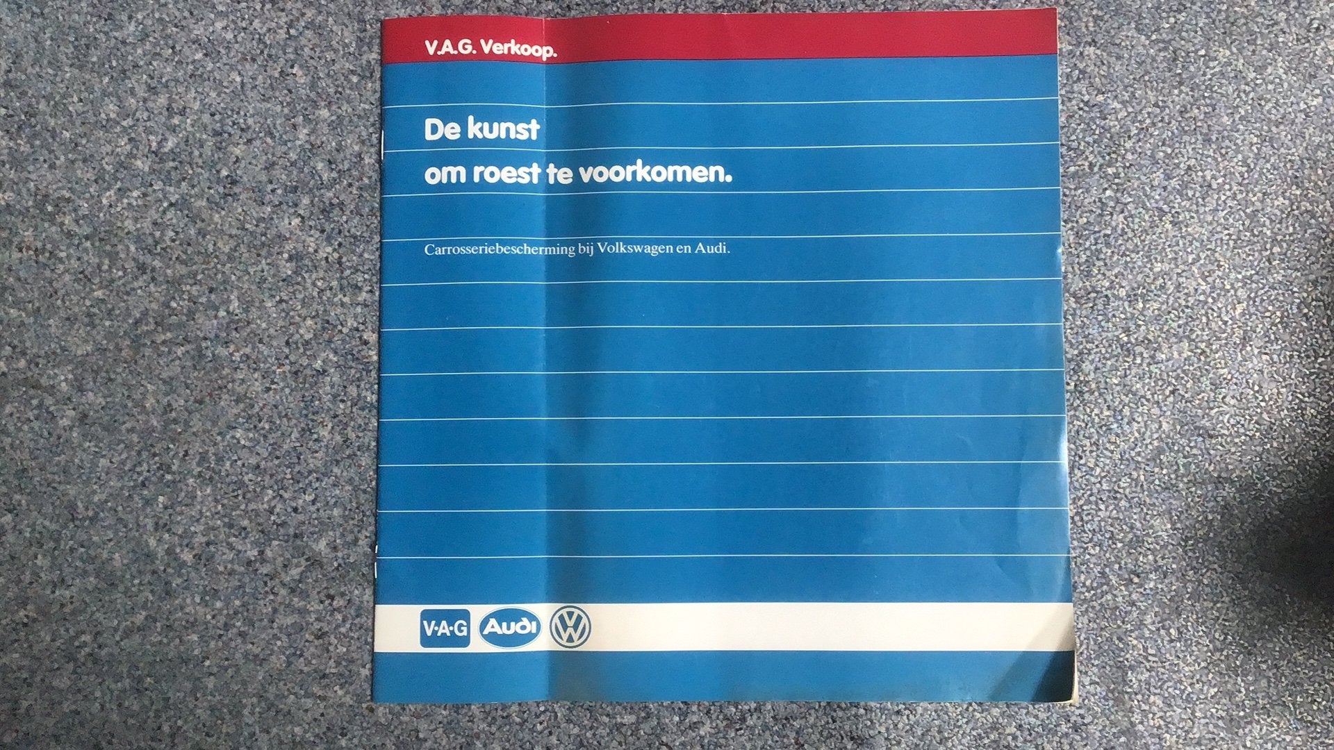 VAG AUDI VW FOLDER KUNST OM ROEST TE VOORKOMEN probleem dan?, Diverse auteurs, Ophalen of Verzenden, Zo goed als nieuw, Audi