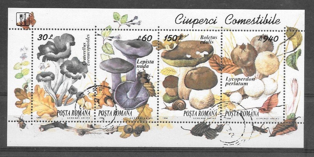 Roemenie 1994  Paddenstoelen, Verzenden, Overige landen, Gestempeld