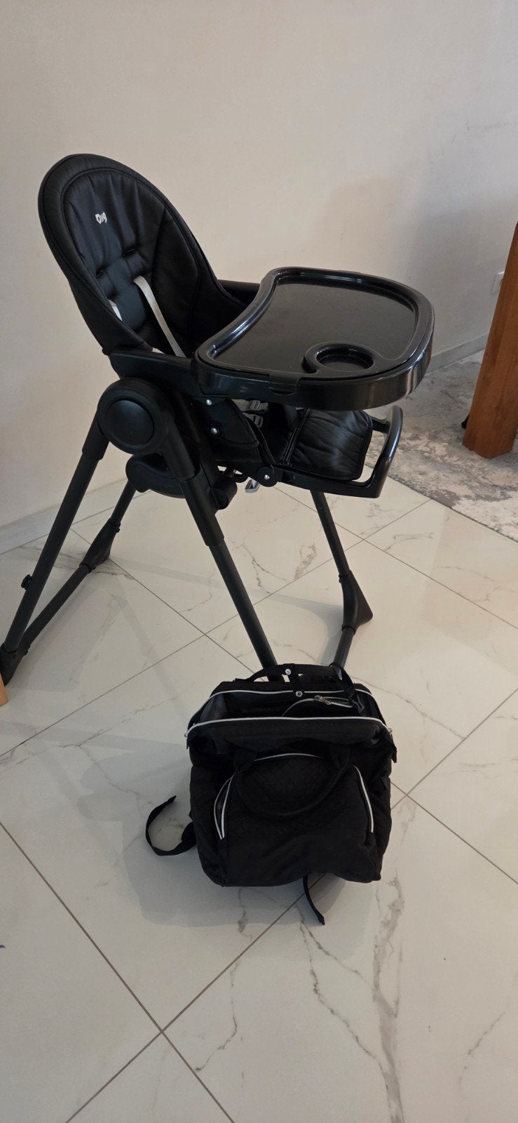 kinderstoel+tas, Ophalen of Verzenden, Gebruikt, Inklapstoel, Afneembaar eetblad