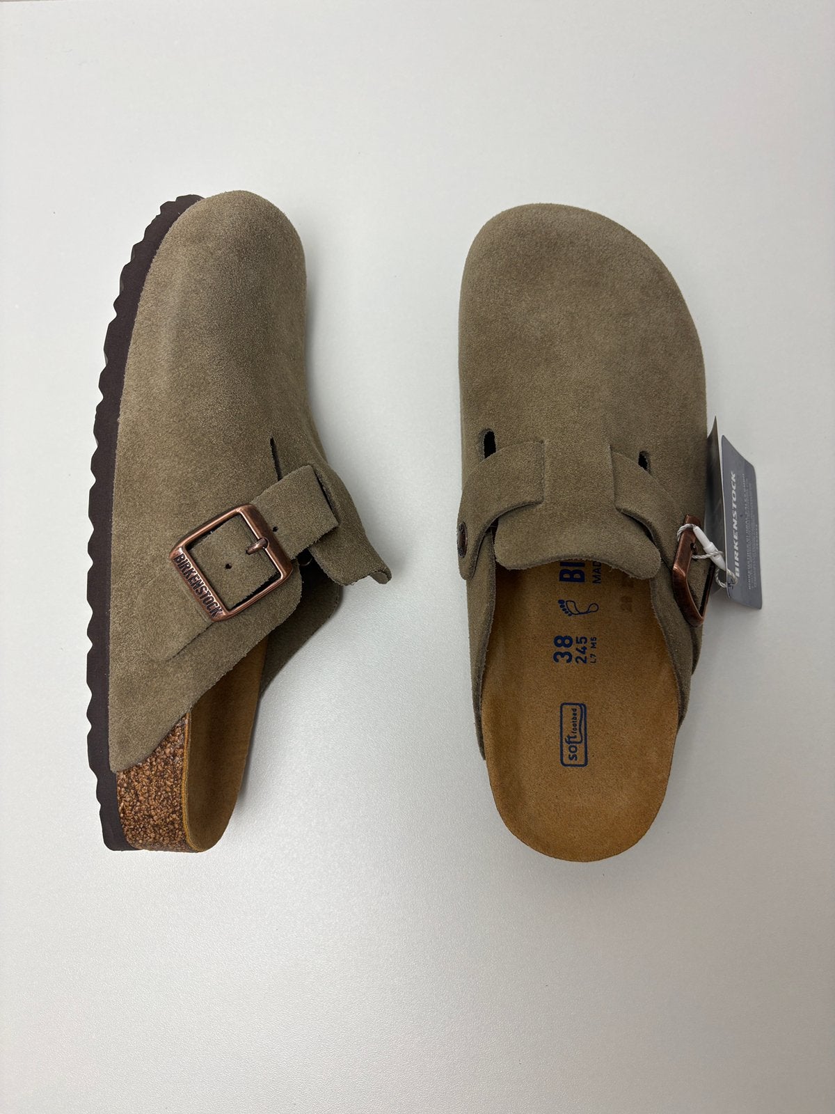 Orginele Birkenstock Boston Taupe EU 38, Bruin, Verzenden, Nieuw, Sandalen of Muiltjes