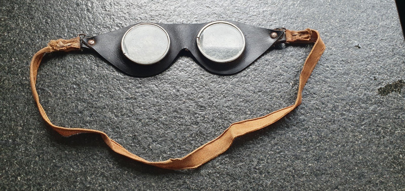 Antieke stofbril motorrijders of vliegeniers steampunk, Ophalen of Verzenden, Gebruikt