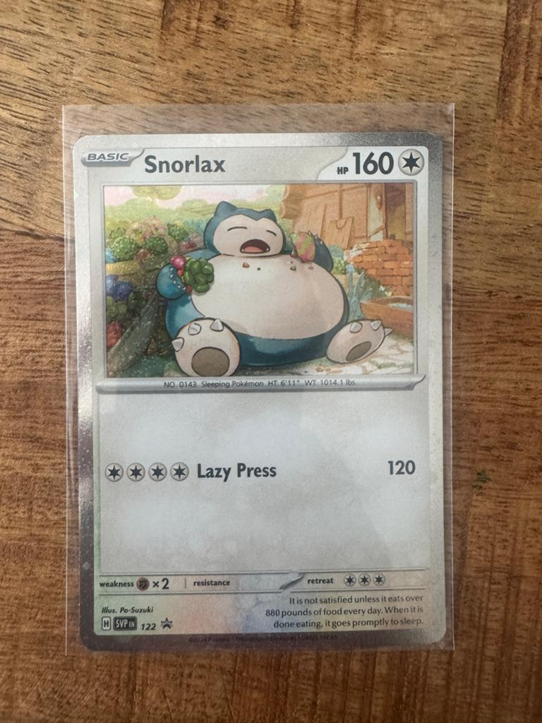 Pokémon Kaart Snorlax SVP 122 - Zo goed als nieuw, Ophalen of Verzenden, Zo goed als nieuw, Losse kaart