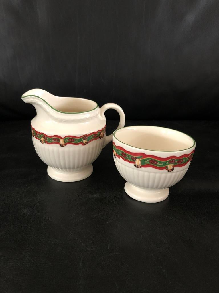 Wedgwood christmas time suiker en melkstel, Ophalen, Zo goed als nieuw, Porselein, Overige typen