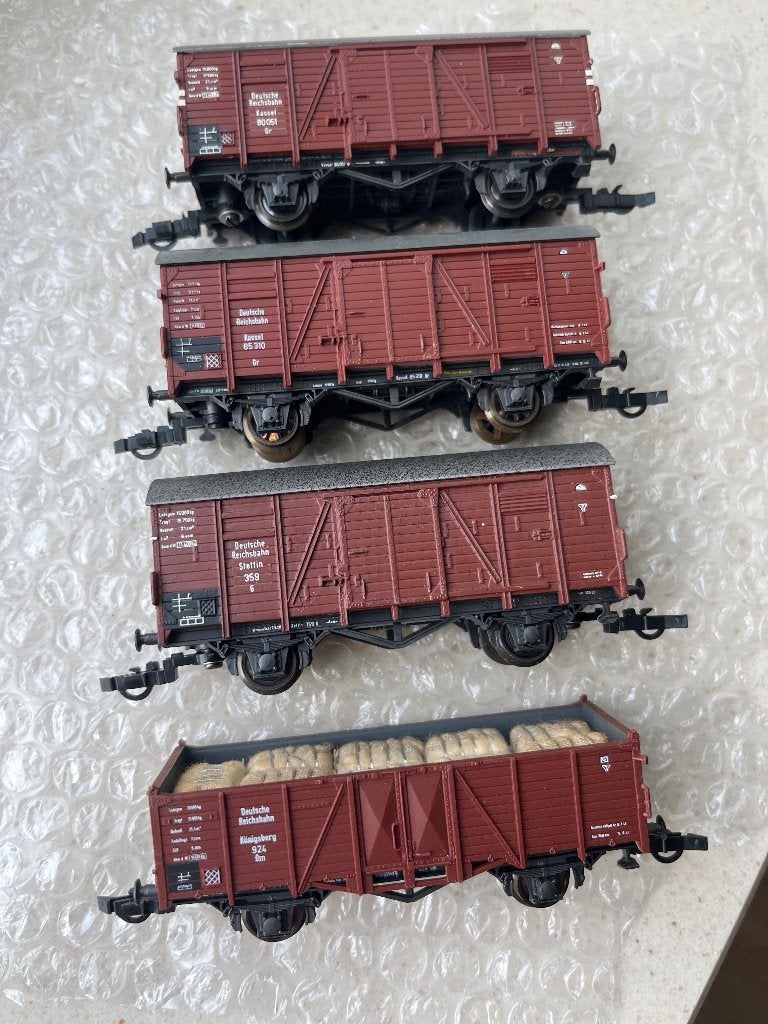 4x Roco ho deutsche Reichsbahn goederenwagens.zie omschrijvi, Gelijkstroom, Wagon, Ophalen of Verzenden, Zo goed als nieuw