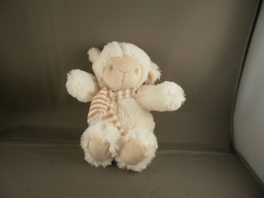 Clayre & Eef schaap 20 cm wit en bruin/wit gestreepte sjaal, Overige merken, Overige typen, Nieuw, Ophalen of Verzenden