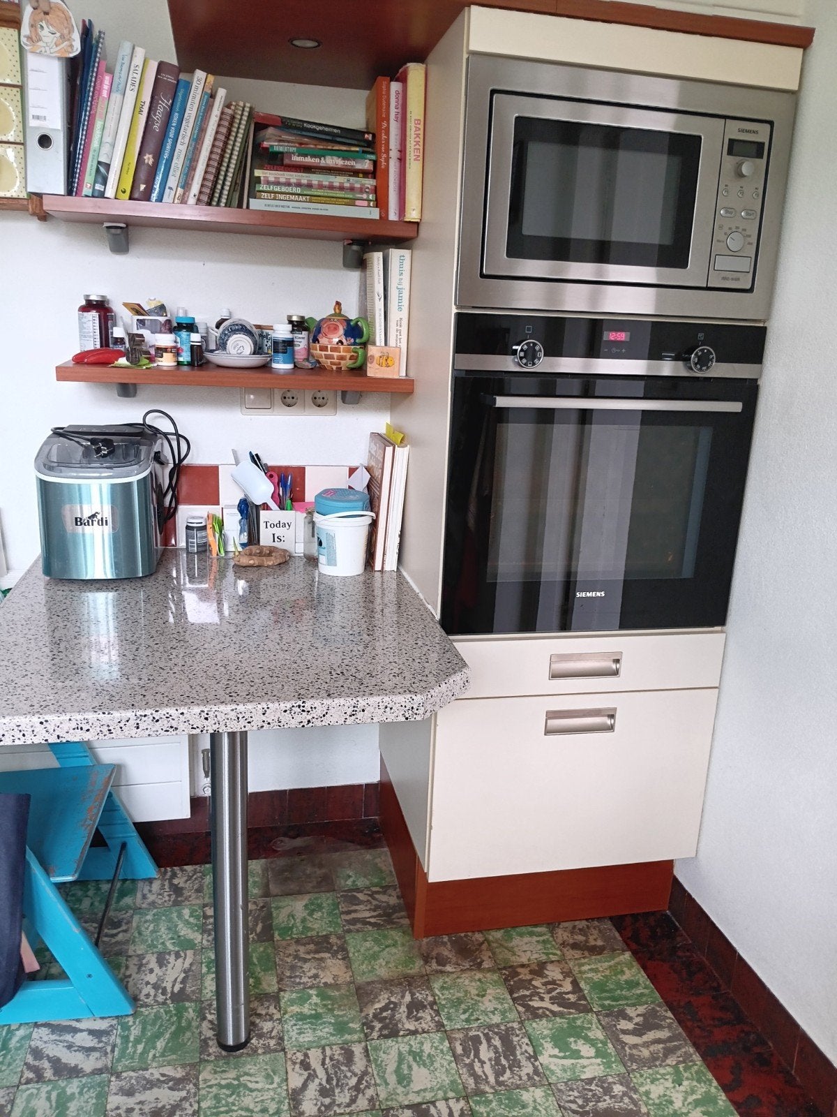 Complete keuken met inbouwapparatuur en granieten blad, Gebruikt, Hoekkeuken, Graniet of Steen, Ophalen of Verzenden