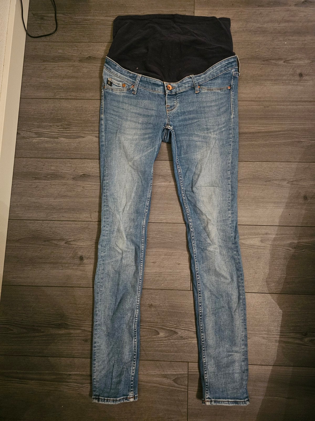 H&M Mama Shaping Skinny High Rib Zwangerschapsjeans, Kleding | Dames, Maat 38/40 (M), H&M, Blauw, Ophalen of Verzenden
